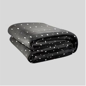 Big Blanket Co. Original Stretch Blanket Black/White Polka Dot "Dots" EXCELLENT